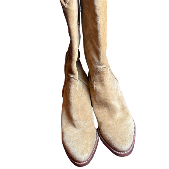 Rag & Bone Camel Suede Heeled Boots - Picture 2 of 5